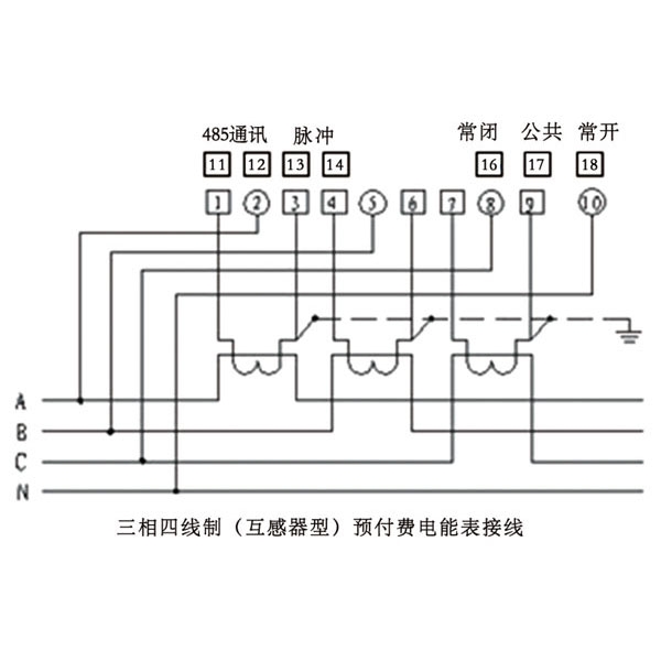 單相、三相電能表外形尺寸圖及接線圖